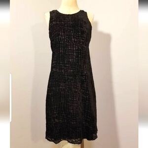 NEW CALVIN KLEIN LBD BLACK BURNOUT DRESS NEW W/TAGS VELVET PREPPY SLEEVELESS 12